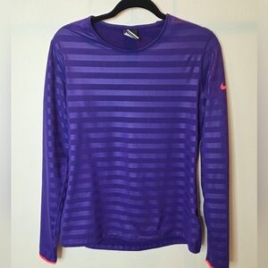 Nike Pro Dri Fit Stripe Long Sleeve Shirt Size Large